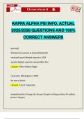 KAPPA ALPHA PSI INFO&period; ACTUAL 2025&sol;2026 QUESTIONS AND 100&percnt; CORRECT ANSWERS