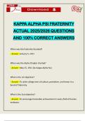 KAPPA ALPHA PSI FRATERNITY ACTUAL 2025&sol;2026 QUESTIONS AND 100&percnt; CORRECT ANSWERS