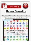 Test Bank For Human Sexuality in a World of Diversity&comma; Canadian Edition&comma; 6th Edition by Spencer A&period; Rathus&comma; Jeffrey S&period; Nevid&comma; Lois Fichner-Rathus&comma; Alex McKay&comma; and Robin Milhausen Chapters 1-18