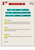 BIOL 1201 EXAM 1 &lpar;GREGG&rpar; ACTUAL 2025&sol;2026 QUESTIONS AND 100&percnt; CORRECT ANSWERS