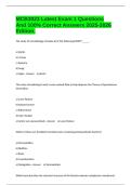 MCB3023 Latest Exam 1 Questions And 100&percnt; Correct Answers 2025-2026 Edition&period;