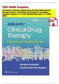 Test Bank for Abrams' Clinical Drug Therapy&colon; Rationales for Nursing Practice&comma; 13th Edition by Frandsen & Pennington &ndash; Complete Chapters 1&ndash;61 with Detailed Rationales &vert; A&plus; PASS &lpar;PDF&rpar;