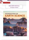 Solutions Manual &ndash; Foundations of Earth Science&comma; 9th Edition by Frederick Lutgens&comma; Edward Tarbuck & Dennis Tasa