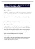HUGO TEST UNIT 7 QUESTIONS WITH COMPLETE SOLUTIONS