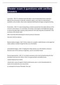 Theater exam 3 questions with verified answers
