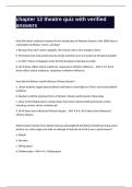 chapter 12 theatre quiz with verified answers