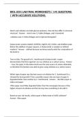 BIOL 2051 LAB FINAL WORKSHEETS &vert; 141 QUESTIONS &vert; WITH ACCURATE SOLUTIONS&period;