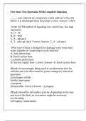 Fire State Test Questions With Complete Solutions