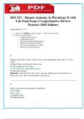 BIO 253 &ndash; Human Anatomy & Physiology II with Lab &vert; Final Exam Comprehensive Review Practice &lpar;2025 Edition&rpar;  Full-Length Practice Exam &vert; 100&percnt; Updated &vert; Answers in Bold &vert; Rationales Included  