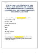 NTR 108 EXAM 2 &lpar;UB&rpar; EXAM NEWEST 2026  ACTUAL EXAM QUESTIONS AND CORRECT  DETAILED ANSWERS &lpar;VERIFIED ANSWERS&rpar; ALL  ANSWERED &lbrace;145 Q & A&rcub; ALREADY GRADED A&plus; &vert;  BRAND NEW&excl; &vert; 100&percnt; PASS 