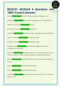 BIOD101 MODULE 4 Questions with  100&percnt; Correct Answers