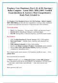 Prophecy Core Mandatory &ndash; Part I&comma; II&comma; & III &lpar;Nursing&rpar;  Relias Complete &ndash; Latest 2025 &sol; 2026 Edition 100&percnt; Verified Exam Questions & Answers Most Comprehensive Study Pack &vert; Graded A&plus;