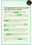 C723 Quantitative Analysis Questions  with 100&percnt; Correct Answers