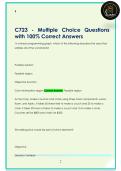C723 - Multiple Choice Questions  with 100&percnt; Correct Answers 