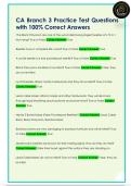CA Branch 3 Practice Test Questions  with 100&percnt; Correct Answers