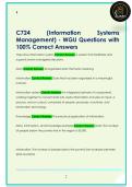 C724  &lpar;Information  Systems  Management&rpar; - WGU Questions with  100&percnt; Correct Answers 