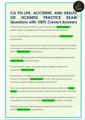 CA PSI-LIFE&comma; ACCIDENT&comma; AND HEALTH  OR  SICKNESS  PRACTICE EXAM  Questions with 100&percnt; Correct Answers