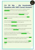 CA PSI Site - Life Examination  Questions with 100&percnt; Correct Answers 