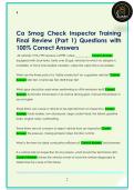 Ca Smog Check Inspector Training  Final Review &lpar;Part 1&rpar; Questions with  100&percnt; Correct Answers