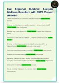 Cal  Regional Medical Assistant  Midterm Questions with 100&percnt; Correct  Answers 