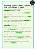 California Boating Exam Questions  with 100&percnt; Correct Answers