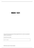 RDH 101 HEALTH HISTORY QUESTIONS AND VERIFIED ANSWERS