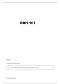 RDH 101 INTRODUCTION TO DENTAL HYGIENE QUESTIONS AND VERIFIED ANSWERS