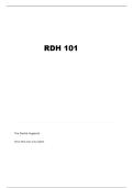 RDH 101 EXAM 1 QUESTIONS AND VERIFIED ANSWERS