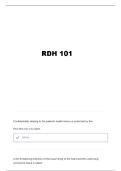 RDH 101 FINAL STUDY GUIDE QUESTIONS AND VERIFIED ANSWERS