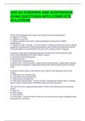 ASE A4 STEERING AND SUSPENSION EXAM QUESTIONS WITH COMPLETE SOLUTIONS