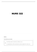 NUR 322 EXAM 1 PART 1 QUESTIONS AND VERIFIED ANSWERS