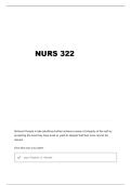 NURS 322 MIDTERM QUESTIONS AND VERIFIED ANSWERS