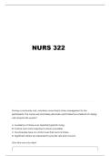 NURS 322 EXAM 2 QUESTIONS AND VERIFIED ANSWERS