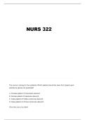 NURS 322 FINAL EXAM QUESTIONS AND VERIFIED ANSWERS