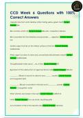 CCD Week 6 Questions with 100%  Correct Answers