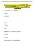 Communication Strategy&colon; BCOR 1030 Exam  ACTUAL QUESTIONS AND CORRECT  ANSWERS 