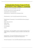 Communication Strategy Exam ACTUAL  QUESTIONS AND CORRECT ANSWERS 