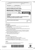 Bundle 2025 Pearson Edexcel A Level Turkish Paper 1 Question Paper and Mark Scheme &lpar;9TU0&sol;01&rpar;
