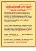 Culinary Arts 1 Final Exam&vert;&vert; ACTUAL EXAM WITH  COMPLETE QUESTIONS AND CORRECT DETAILED  ANSWERS WITH RATIONALES &lpar;100&percnt; VERIFIED  ANSWERS&rpar; &vert;ALREADY GRADED A&plus;&vert; &vert;&vert;PROFESSOR  VERIFIED&vert;&vert; &vert;&vert;LATEST EXAM&excl;&excl;&excl;&vert;&vert;