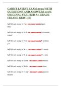 COMPREHENSIVE CARMT 2025 REVISION NOTES WITH SAMPLE ANSWERS