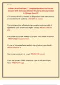 Culinary Arts Final Exam&vert;&vert; Complete Questions And Correct  Answers With Rationales &lpar;Verified Answers&rpar; &vert;Already Graded  A&plus;&vert;&vert;Latest Exam&excl;&excl;&excl;&excl; 