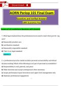 AORN Periop 101 Final Exam   Questions and Verified Answers  100&percnt; Guarantee Pass 