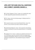 APPA CEFP TEST BANK 2026 FULL QUESTIONS AND CORRECT ANSWERS GRADED A&plus;