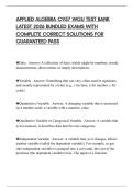 APPLIED ALGEBRA C957 WGU TEST BANK LATEST 2026 BUNDLED EXAMS WITH COMPLETE CORRECT SOLUTIONS FOR GUARANTEED PASS