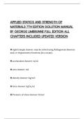 APPLIED STATICS AND STRENGTH OF MATERIALS 7TH EDITION SOLUTION MANUAL BY GEORGE LIMBRUNNE FULL EDITION ALL CHAPTERS INCLUDED UPDATED VERSION