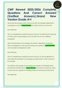 CMP Newest 2025&sol;2026 Complete  Questions And Correct Answers  &lpar;Verified  Answers&rpar;&vert;Brand New  Version Grade A&plus;&excl;