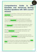 Comprehensive Guide to DNP  Essentials and Advanced Nursing  Practice Questions with 100&percnt; Correct  Answers 