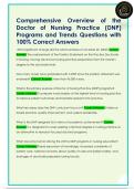 Comprehensive Overview of the  Doctor of Nursing Practice &lpar;DNP&rpar;  Programs and Trends Questions with  100&percnt; Correct Answers 