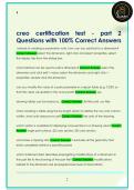 creo certification test - part 2  Questions with 100&percnt; Correct Answers 