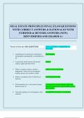 REAL ESTATE PRINCIPLES FINAL EXAM QUESTIONS WITH CORRECT ANSWERS & RATIONALES WITH &vert;VERIFIED & REVISED ANSWERS &lpar;NEW&rpar; 2025&sol;VERIFIED AND GRADED A&plus;